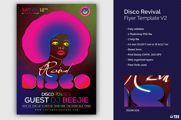 Disco Revival Flyer Template V2 in Flyer Templates - product preview 1