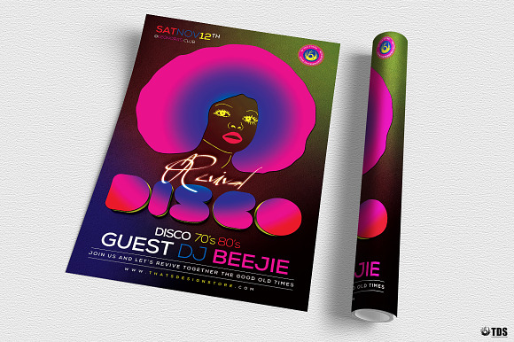 Disco Revival Flyer Template V2 in Flyer Templates - product preview 2