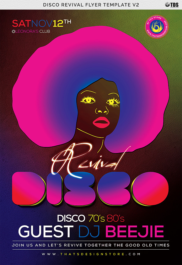 Disco Revival Flyer Template V2 in Flyer Templates - product preview 6