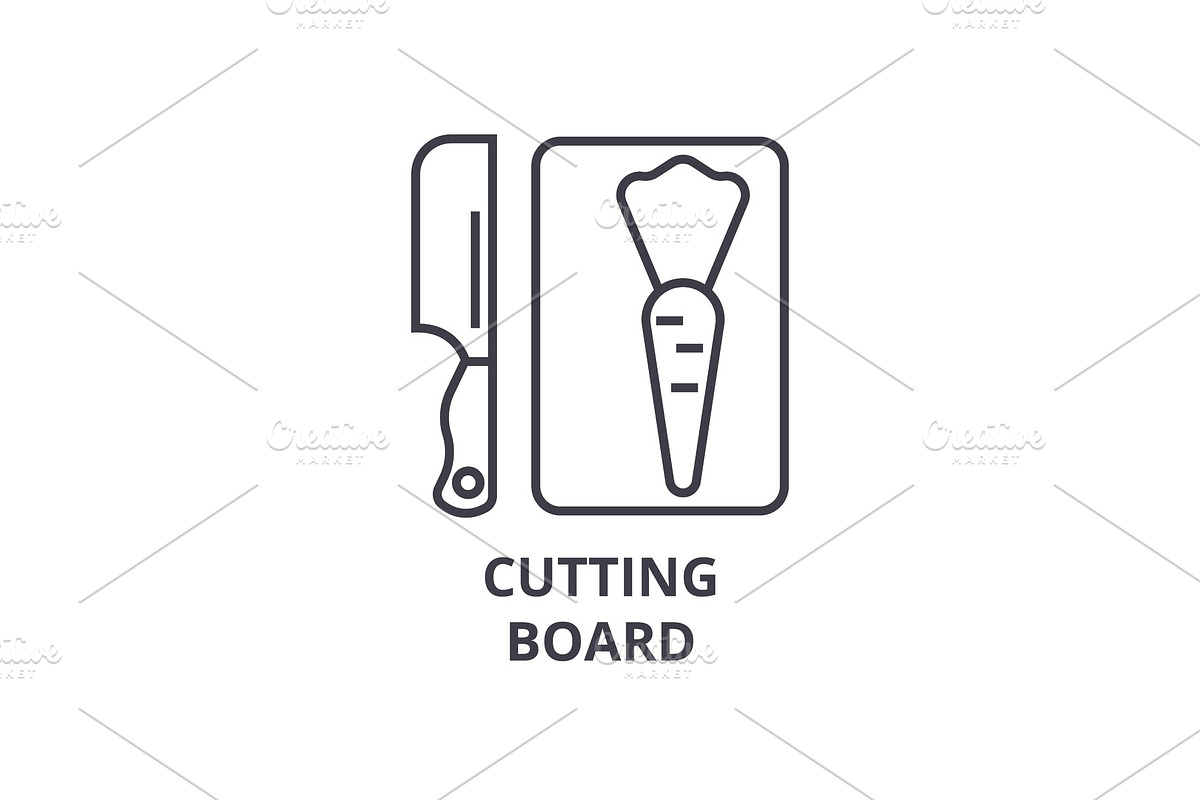 cutting board line icon, outline sign, linear symbol, vector, flat illustration in Textures - product preview 8