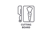 cutting board line icon, outline sign, linear symbol, vector, flat illustration