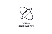 dough rolling pin line icon, outline sign, linear symbol, vector, flat illustration