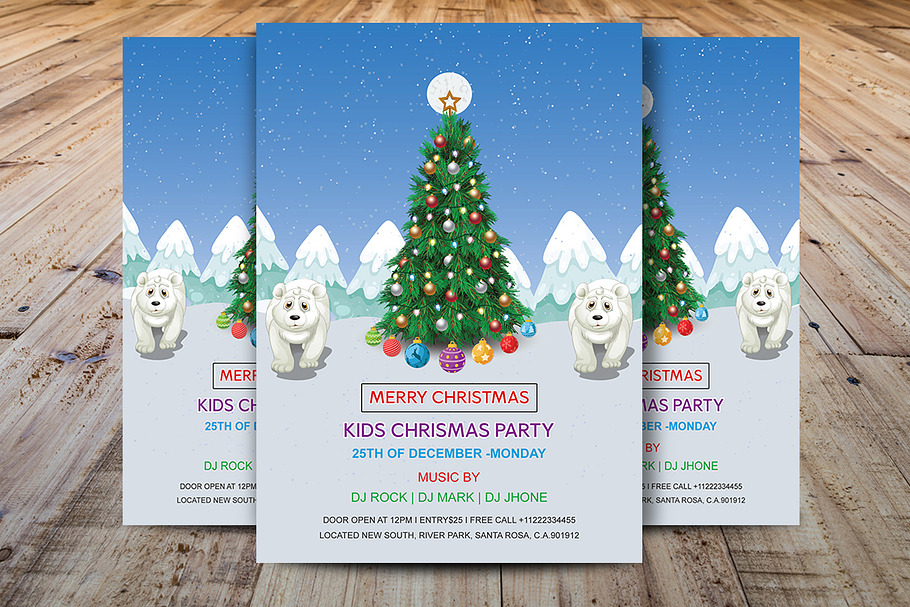 Kids Christmas Party Flyer in Flyer Templates - product preview 8