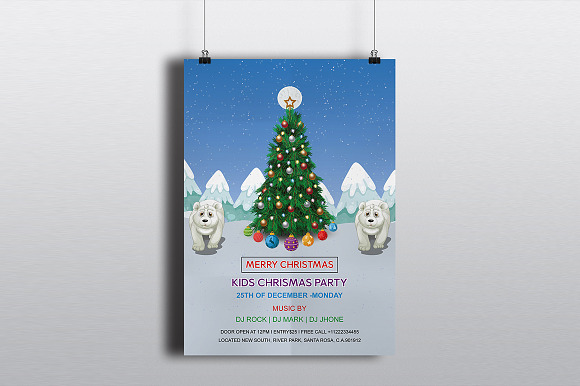 Kids Christmas Party Flyer in Flyer Templates - product preview 2