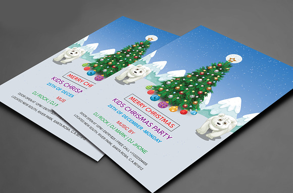 Kids Christmas Party Flyer in Flyer Templates - product preview 3