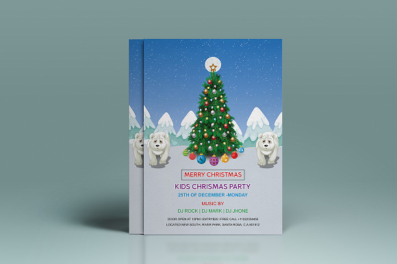 Kids Christmas Party Flyer in Flyer Templates - product preview 4
