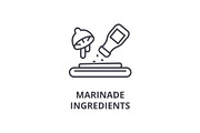 marinade ingredients line icon, outline sign, linear symbol, vector, flat illustration