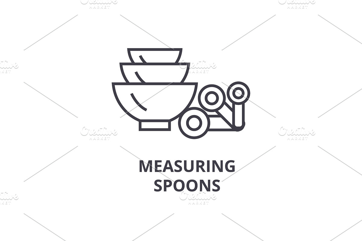 measuring spoons line icon, outline sign, linear symbol, vector, flat illustration in Objects - product preview 8