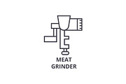 meat grinder line icon, outline sign, linear symbol, vector, flat illustration