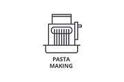 pasta making line icon, outline sign, linear symbol, vector, flat illustration