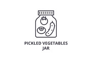 pickled vegetables jar line icon, outline sign, linear symbol, vector, flat illustration