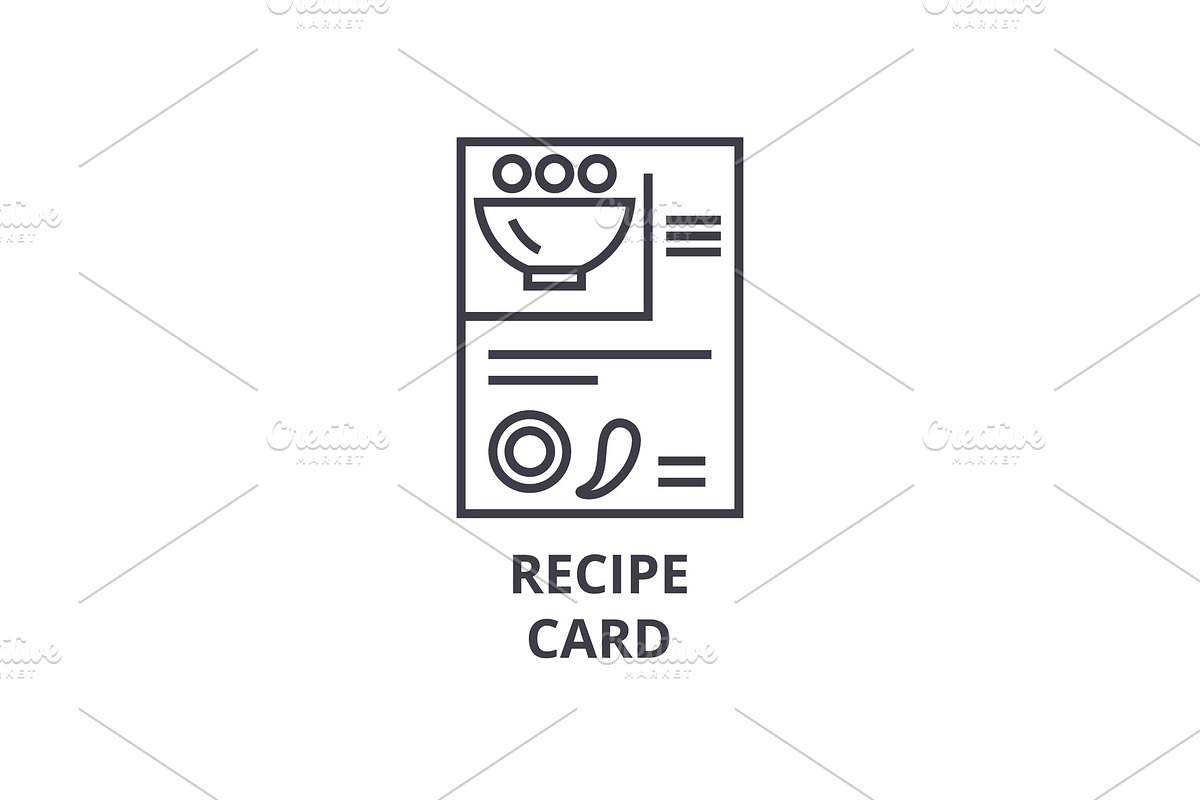 recipe card line icon, outline sign, linear symbol, vector, flat illustration in Illustrations - product preview 8
