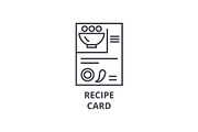 recipe card line icon, outline sign, linear symbol, vector, flat illustration