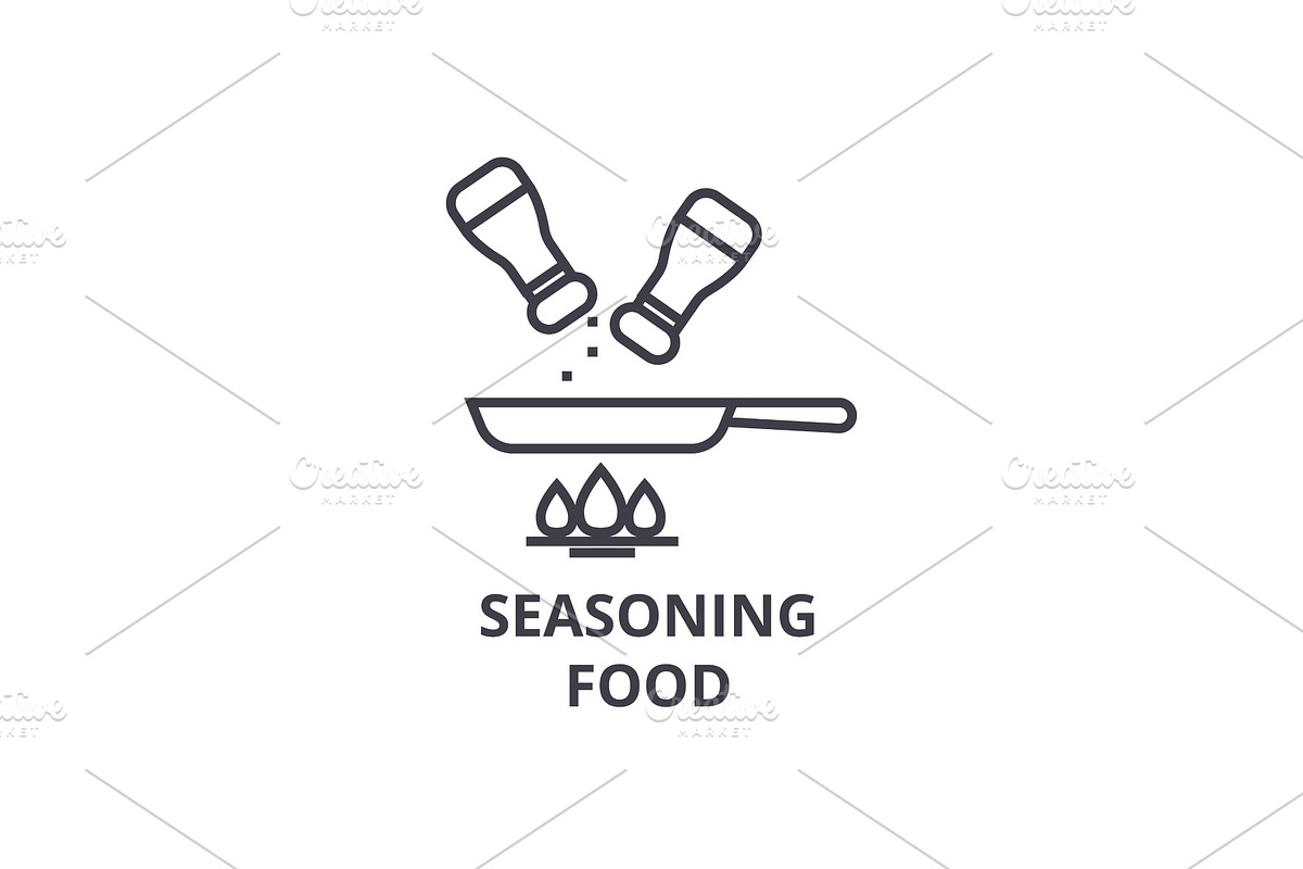 seasoning food line icon, outline sign, linear symbol, vector, flat illustration in Illustrations - product preview 8