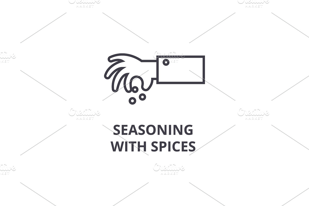 seasoning with spices line icon, outline sign, linear symbol, vector, flat illustration in Illustrations - product preview 8