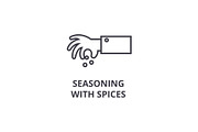 seasoning with spices line icon, outline sign, linear symbol, vector, flat illustration