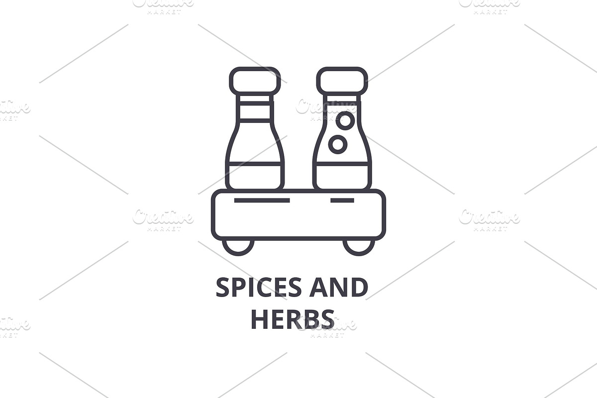 spices and herbs line icon, outline sign, linear symbol, vector, flat illustration in Illustrations - product preview 8