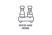 spices and herbs line icon, outline sign, linear symbol, vector, flat illustration