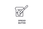 spread butter line icon, outline sign, linear symbol, vector, flat illustration