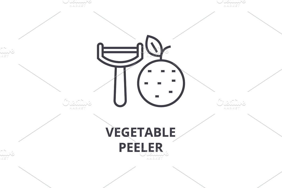 vegetable peeler line icon, outline sign, linear symbol, vector, flat illustration in Objects - product preview 8