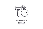 vegetable peeler line icon, outline sign, linear symbol, vector, flat illustration