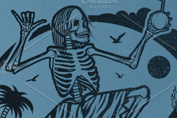 Skeleton Surfer Logo Templates in Illustrations - product preview 2