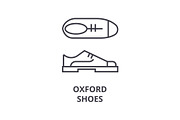 oxford shoes line icon, outline sign, linear symbol, vector, flat illustration