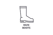 rain boots line icon, outline sign, linear symbol, vector, flat illustration