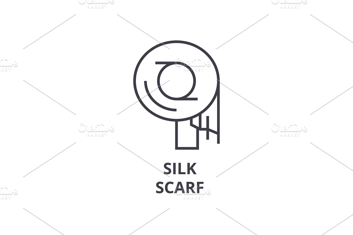 silk scarf line icon, outline sign, linear symbol, vector, flat illustration in Illustrations - product preview 8
