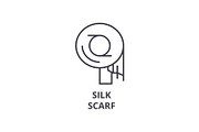 silk scarf line icon, outline sign, linear symbol, vector, flat illustration