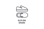slip on shoes line icon, outline sign, linear symbol, vector, flat illustration