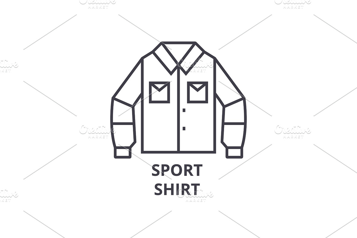 sport shirt line icon, outline sign, linear symbol, vector, flat illustration in Illustrations - product preview 8