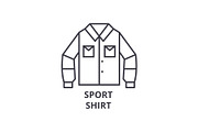 sport shirt line icon, outline sign, linear symbol, vector, flat illustration