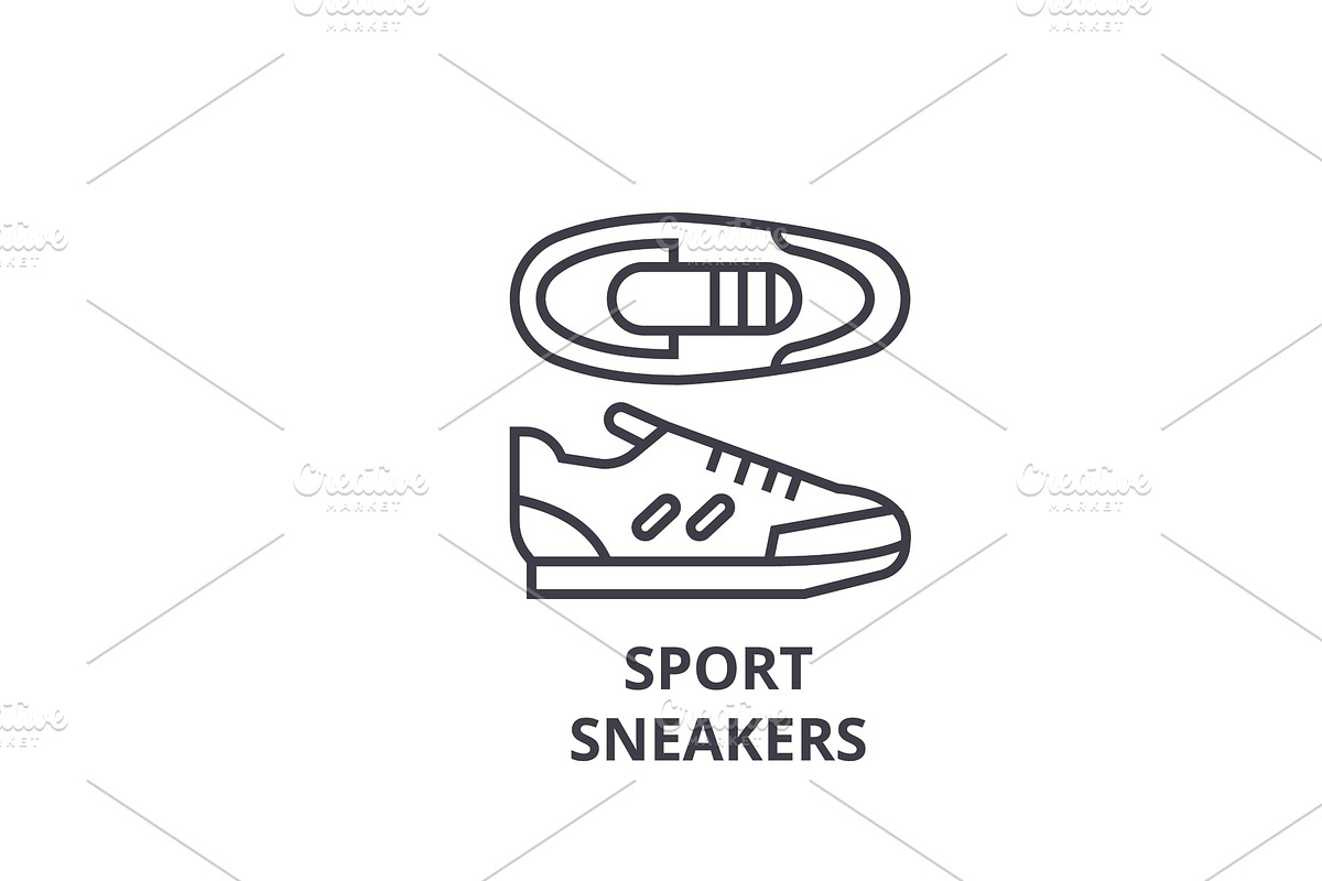 sport sneakers line icon, outline sign, linear symbol, vector, flat illustration in Illustrations - product preview 8