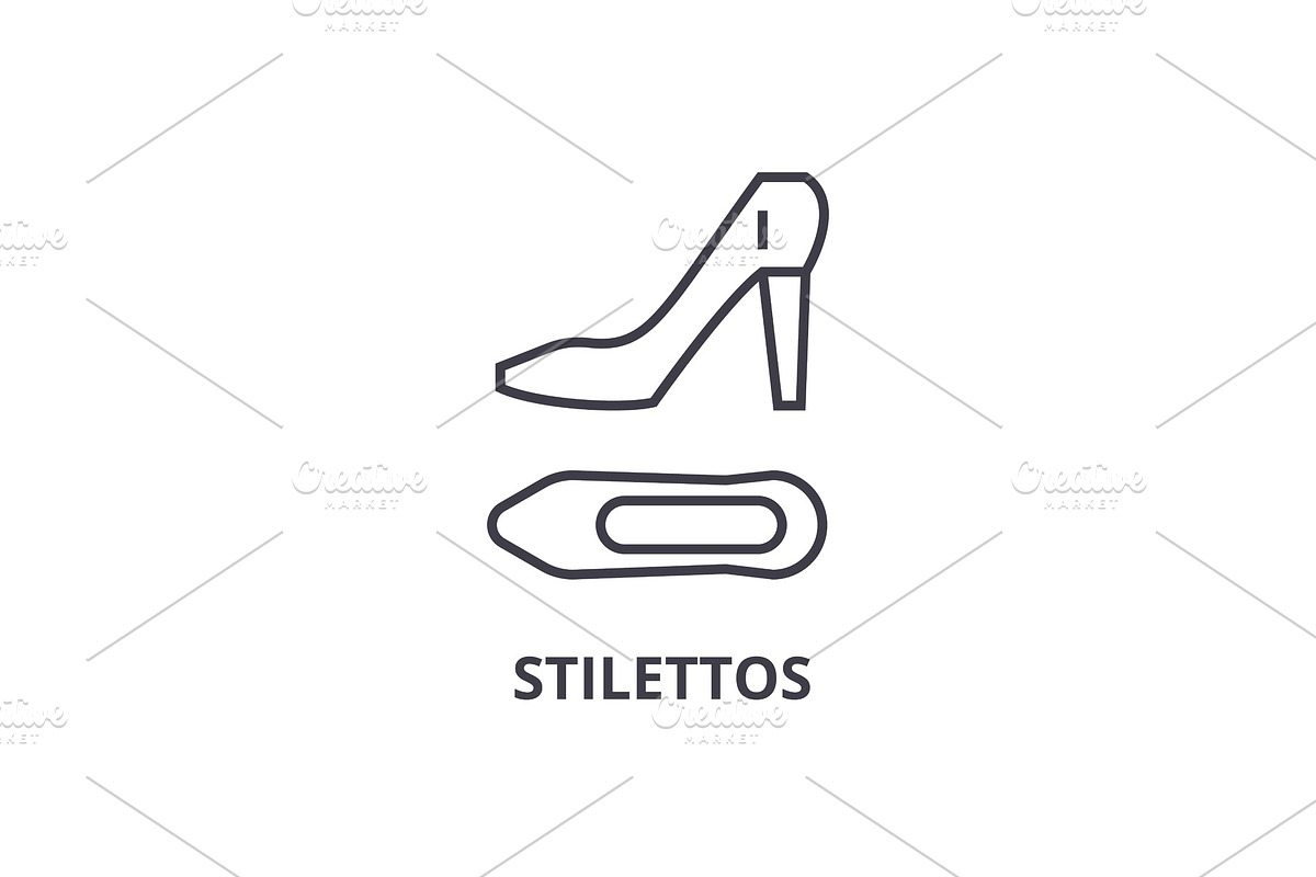 stilettos line icon, outline sign, linear symbol, vector, flat illustration in Illustrations - product preview 8