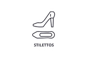 stilettos line icon, outline sign, linear symbol, vector, flat illustration