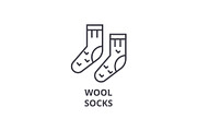 wool socks line icon, outline sign, linear symbol, vector, flat illustration