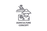agriculture concept line icon, outline sign, linear symbol, vector, flat illustration