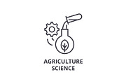 agriculture science line icon, outline sign, linear symbol, vector, flat illustration