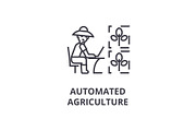 automated agriculture line icon, outline sign, linear symbol, vector, flat illustration