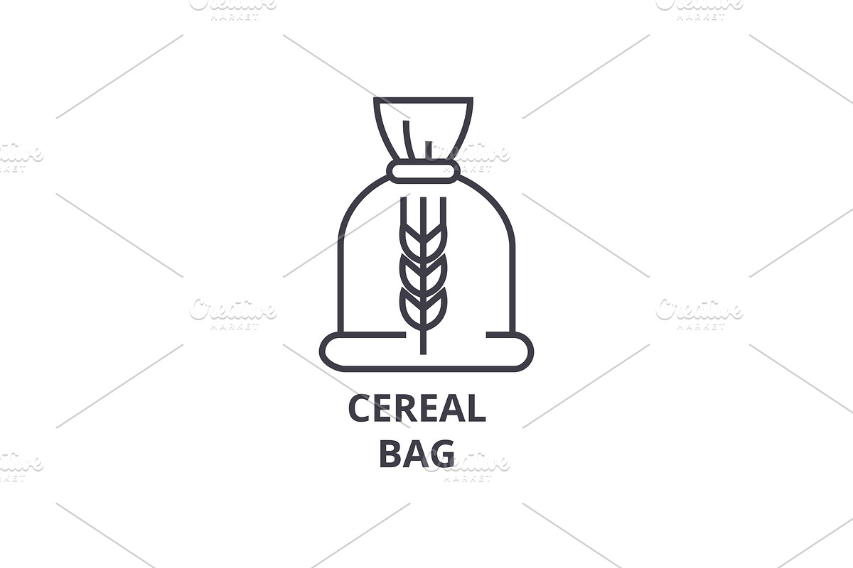 ceral bag line icon, outline sign, linear symbol, vector, flat illustration in Illustrations - product preview 8