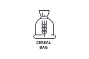 ceral bag line icon, outline sign, linear symbol, vector, flat illustration