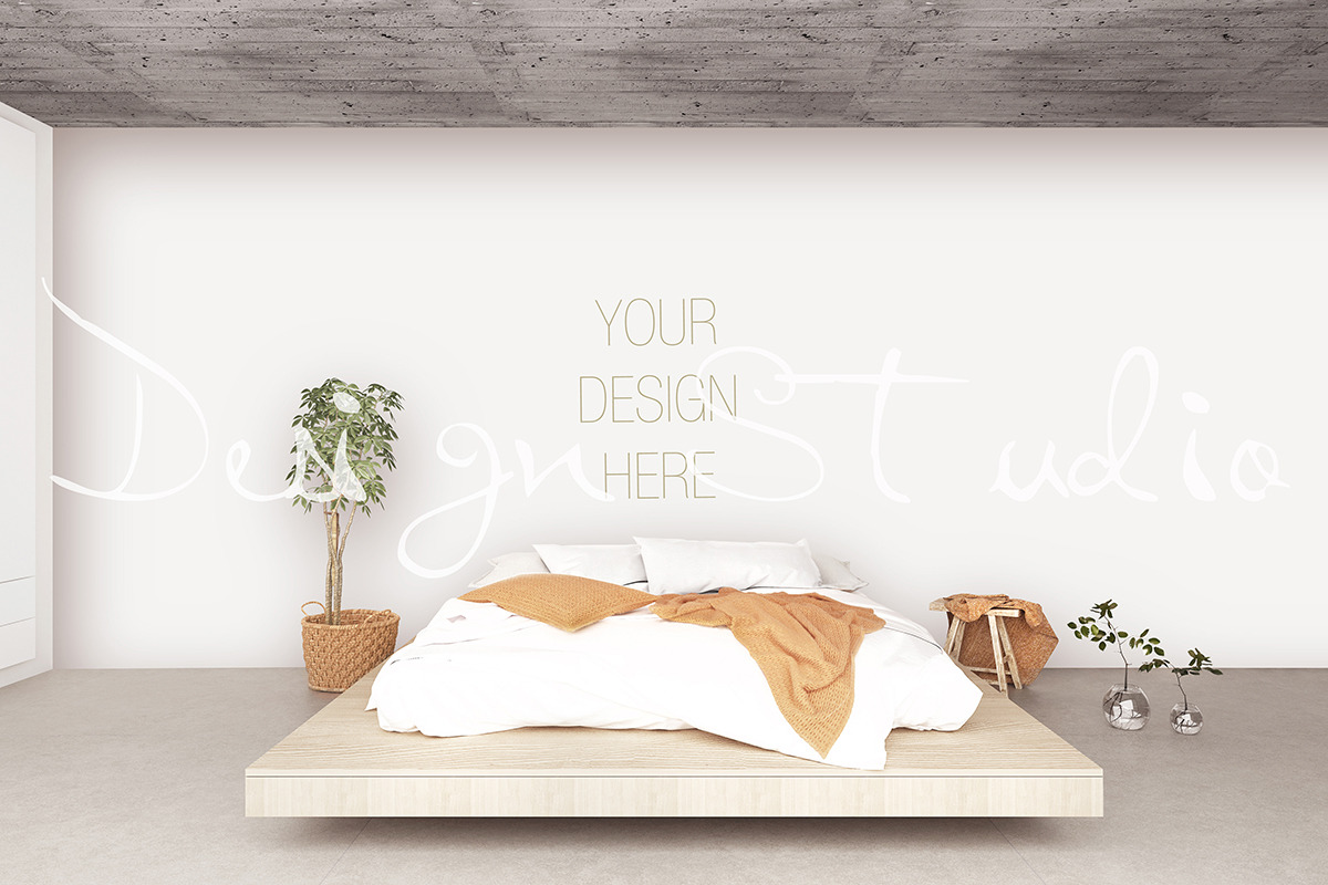 interior PSD, Bedroom SMART LAYER in Print Mockups - product preview 8