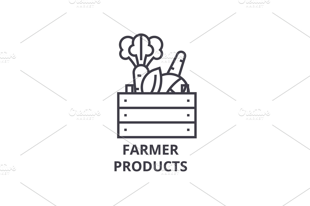 farmer products line icon, outline sign, linear symbol, vector, flat illustration in Illustrations - product preview 8