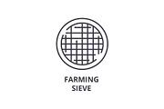 farming sieve line icon, outline sign, linear symbol, vector, flat illustration