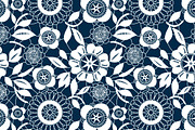 Crochet lace floral seamless pattern