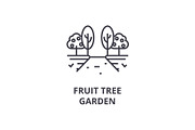 fruit tree garden line icon, outline sign, linear symbol, vector, flat illustration