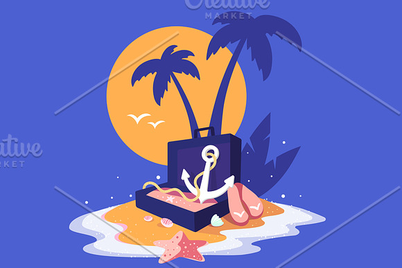 A sandy island in the ocean in Illustrations - product preview 3