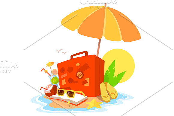 A sandy island in the ocean in Illustrations - product preview 4