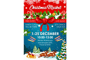 Christmas market poster of winter fair invitation
